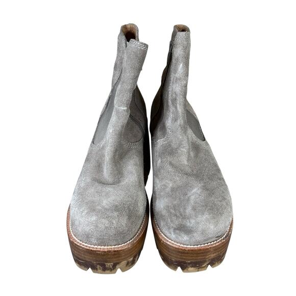 Jeffrey Campbell x Free People Grey Suede Chunky Heel Chelsea Boots 9M - Picture 8 of 11